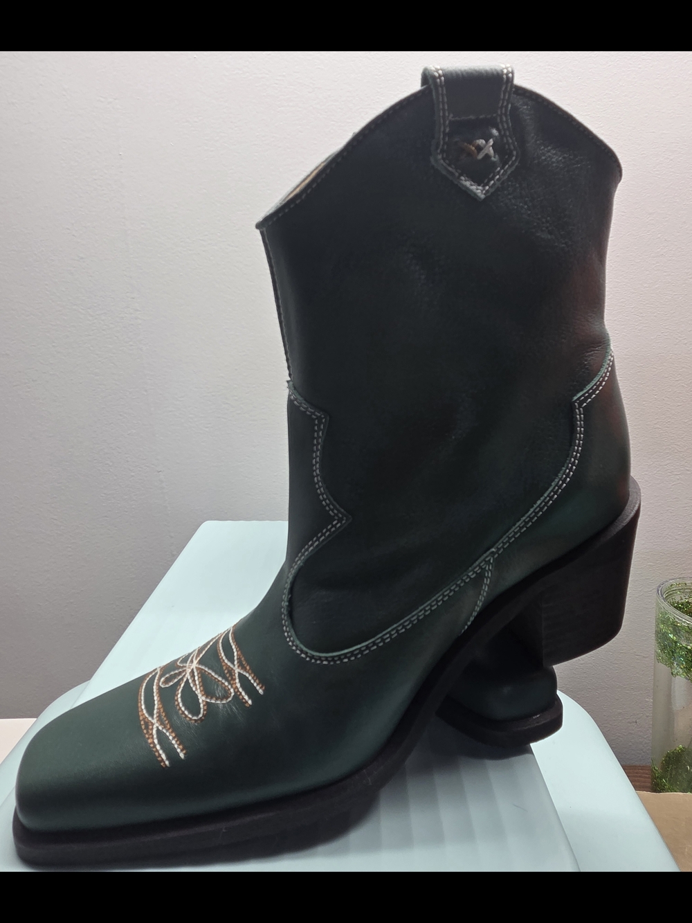 Free People Tan Leather Heeled Boots - Picture 4 of 6